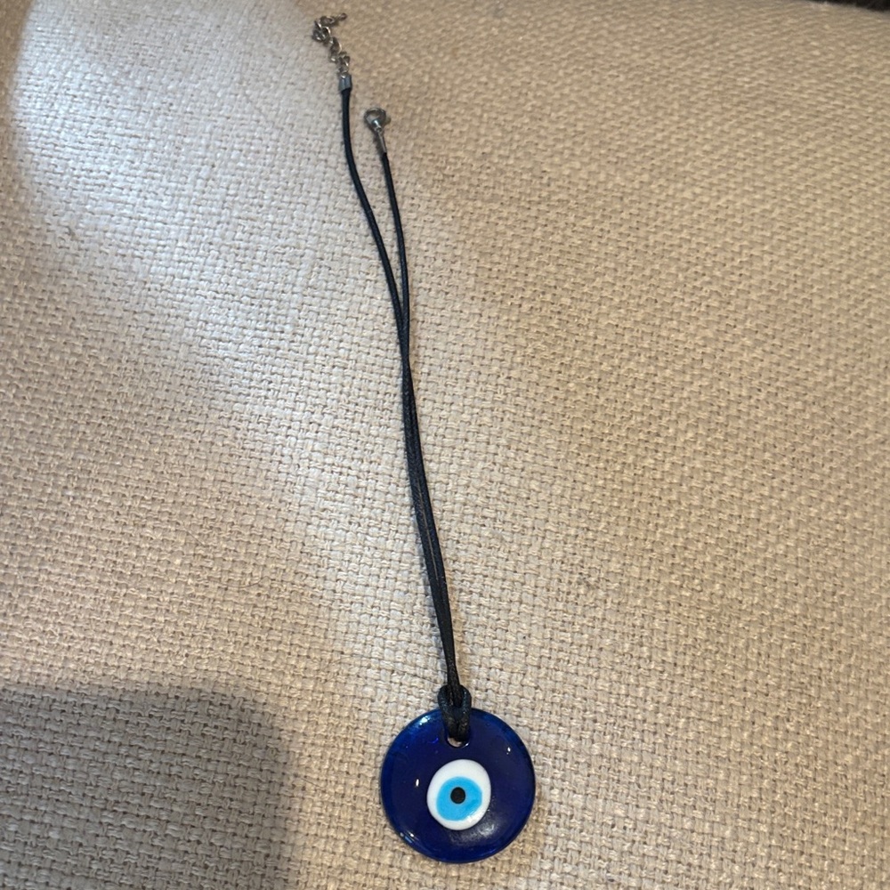 Round Blue Evil Eye Necklace
